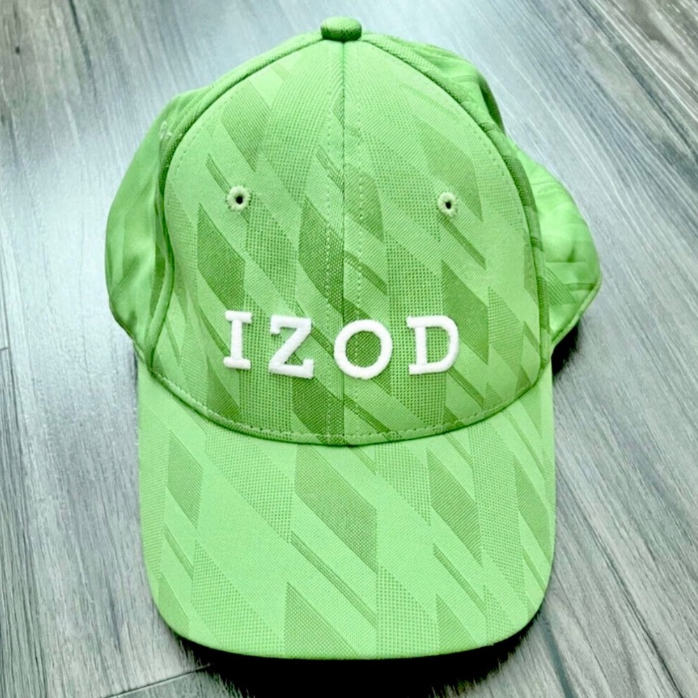 IZOD Embroidered Lime Green Golf Hat Flex Fit Cap One Size